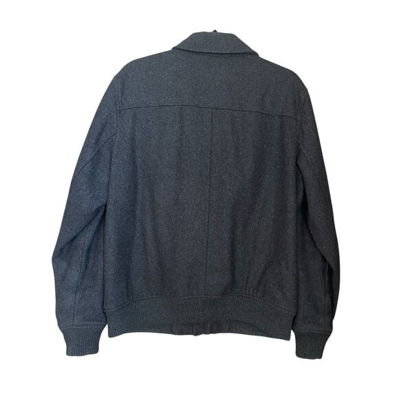 Gap Mens Large Gray Wool Blend Bomber Jacket Full Zip Casual Classic Outerwear - Picture 3 of 9